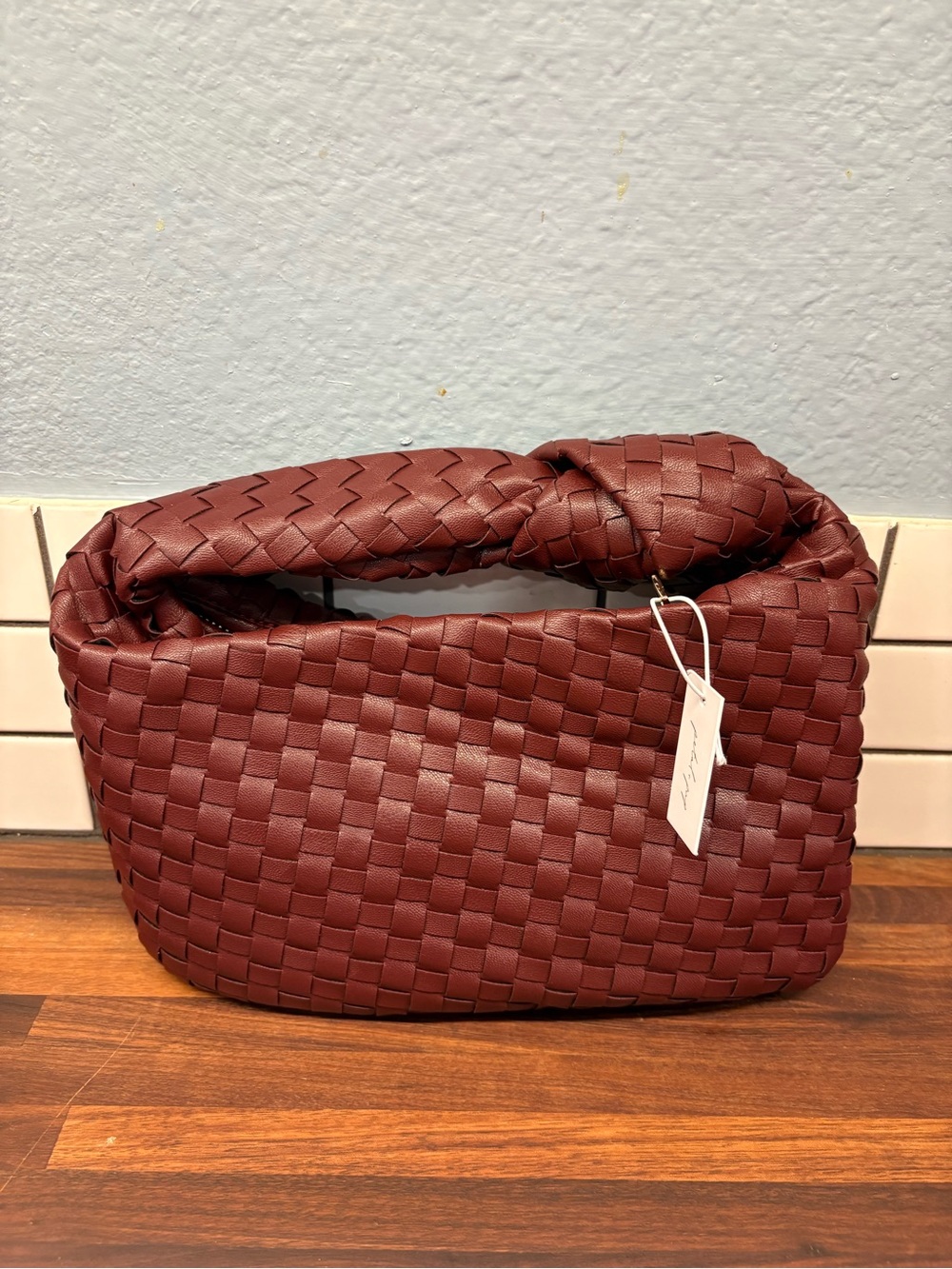 Woven Knot-Handle Shoulder Bag Petal and Pup